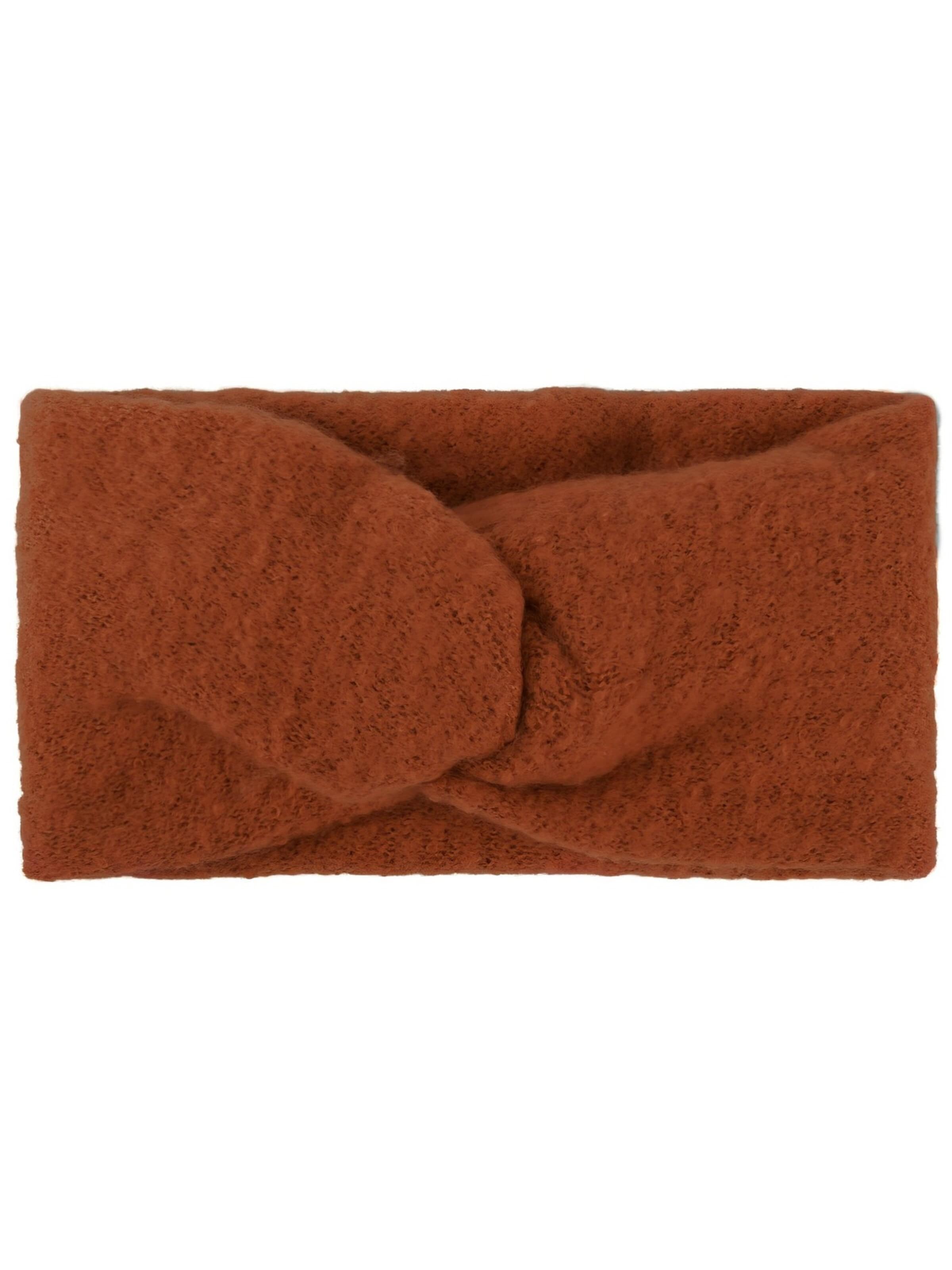 styleBREAKER Headband 'Weiches Feinstrick Stirnband mit Twist Knoten' in Brown: front
