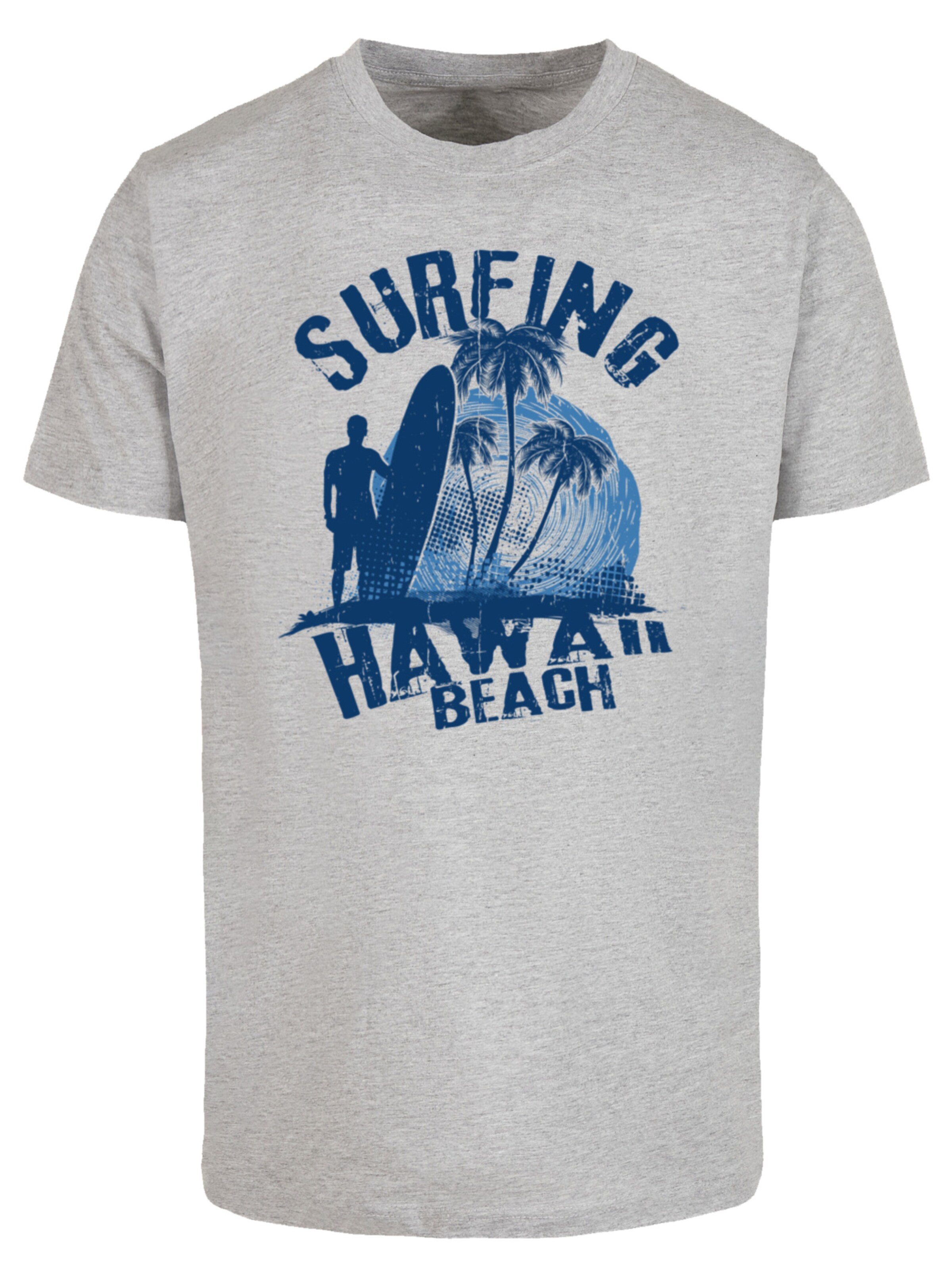 T-Shirt 'Hawaii Surf Beach Summer' F4NT4STIC en gris : devant