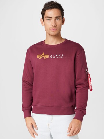 Bluză de molton de la ALPHA INDUSTRIES pe roșu: față