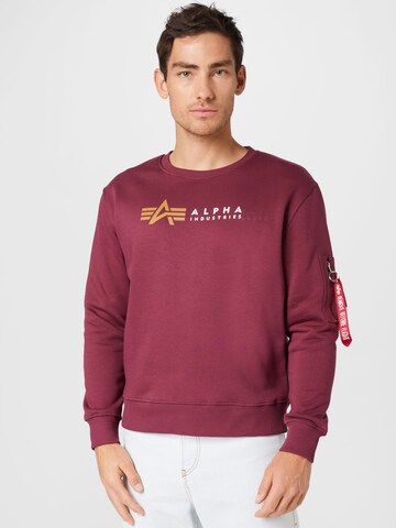 ALPHA INDUSTRIES Sweatshirt in Rood: voorkant