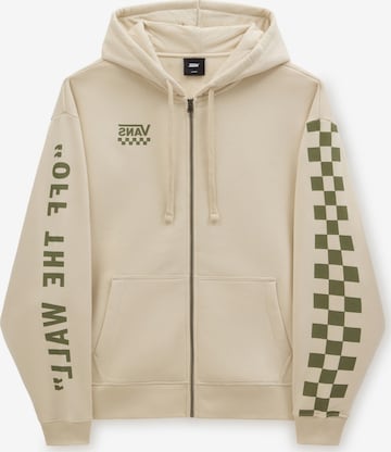 VANS - Sudadera con cremallera en beige: frente