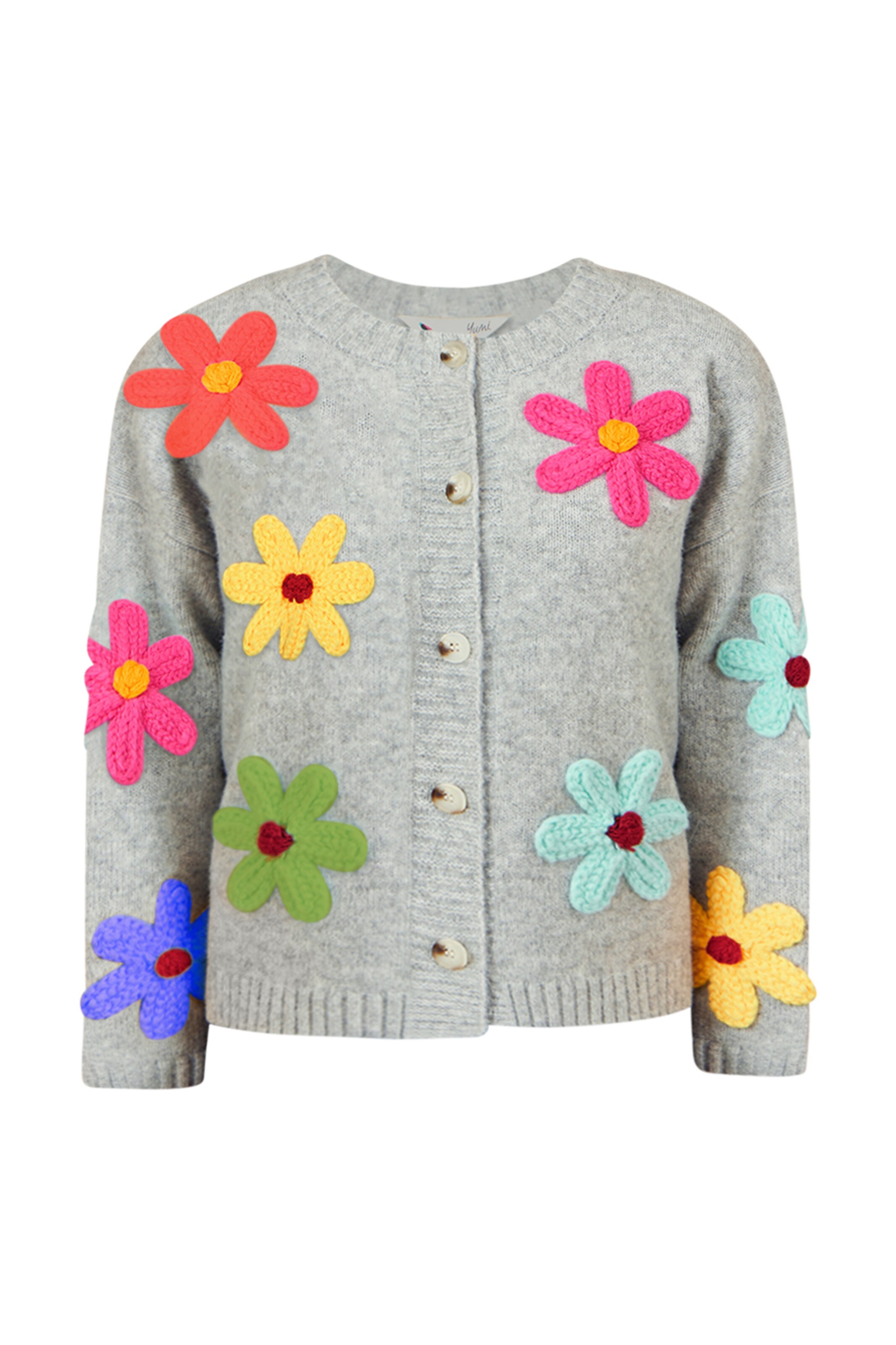 Yumi Strickjacke in Grau: Vorderseite