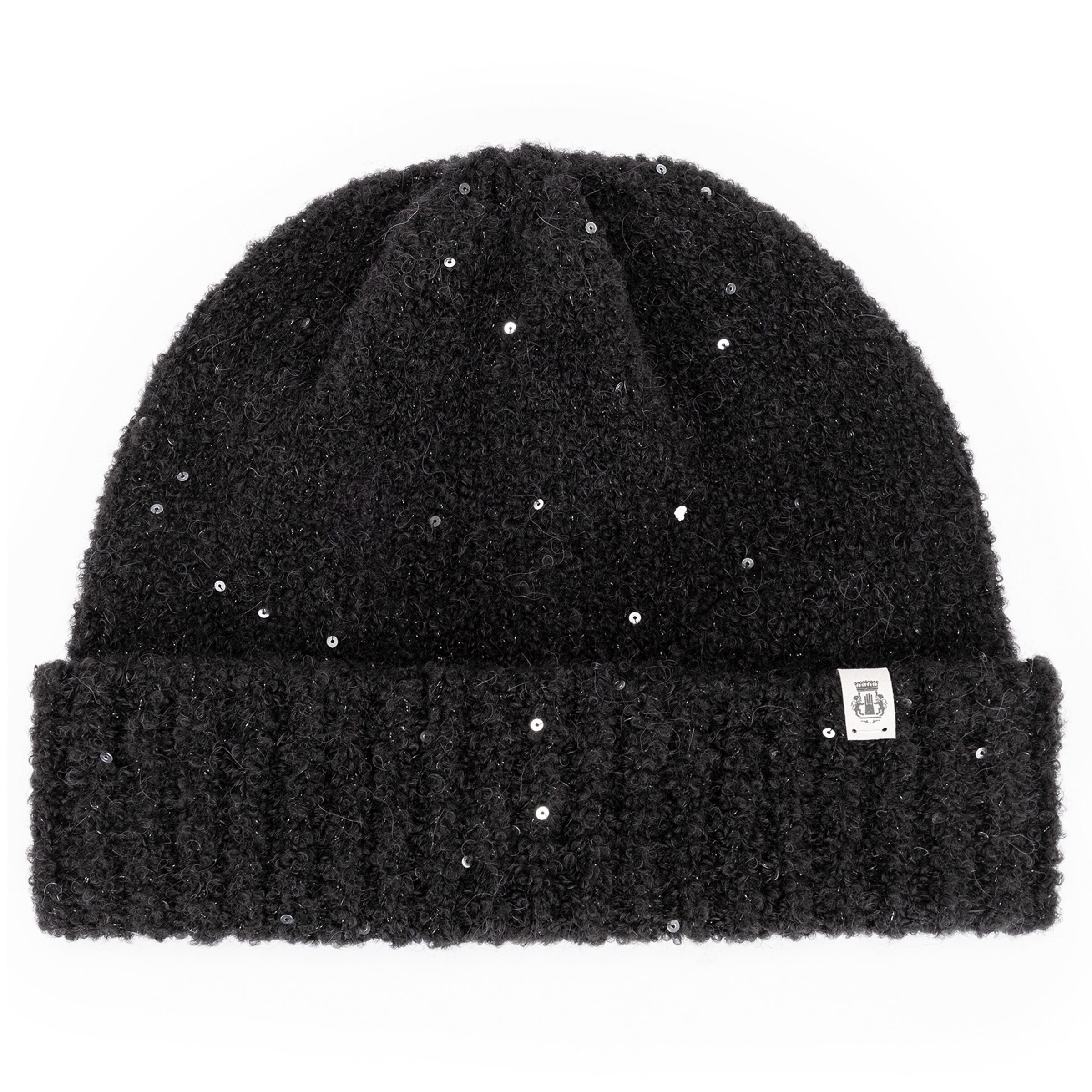 Roeckl Mütze  ' Winter Sparkle ' in Schwarz: Vorderseite