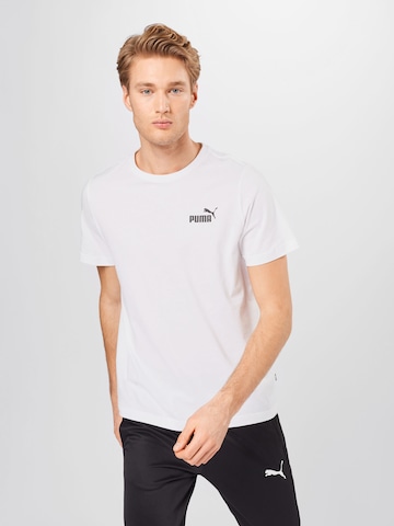 PUMA - Camisa funcionais 'Essentials' em branco: frente