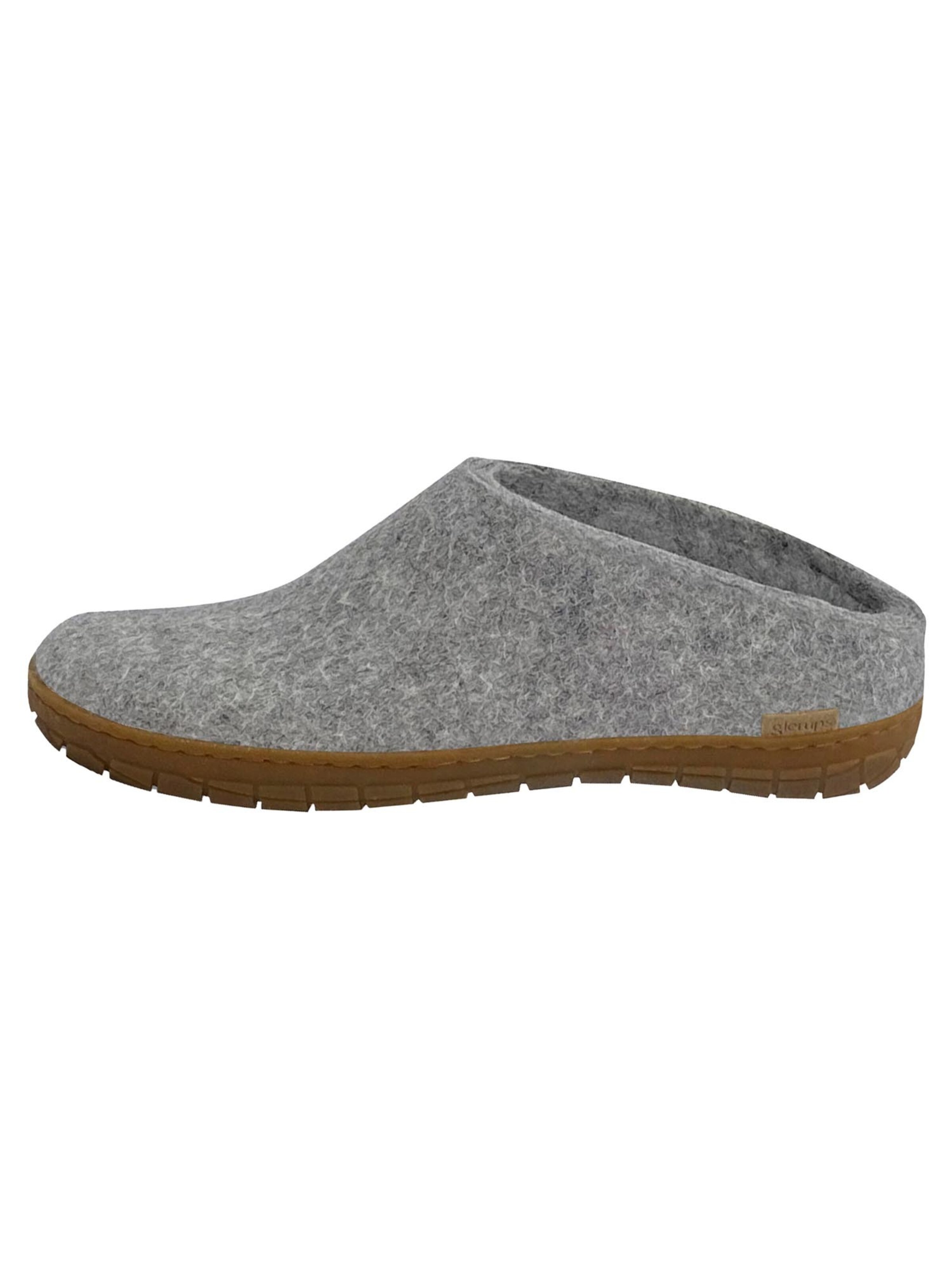 Glerups Slippers 'Honey' in Grey: front