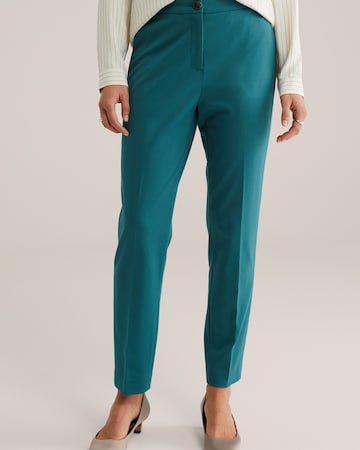 WE Fashion Слим Плиссированные брюки в Зеленый