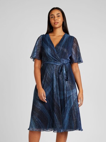 Robe de cocktail SWING Curve en bleu : devant