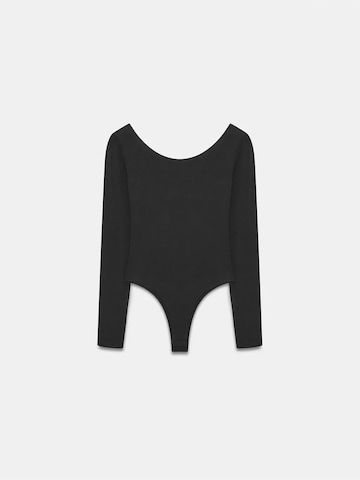 Body a camicia di Dilvin in nero: frontale