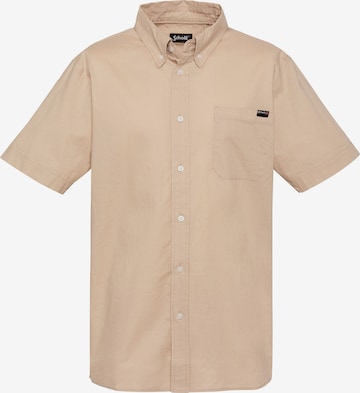 Schott NYC Regular fit Button Up Shirt in Beige: front