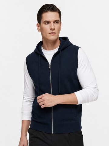ALLTHEMEN Gebreid vest 'Luftmasche' in Blauw