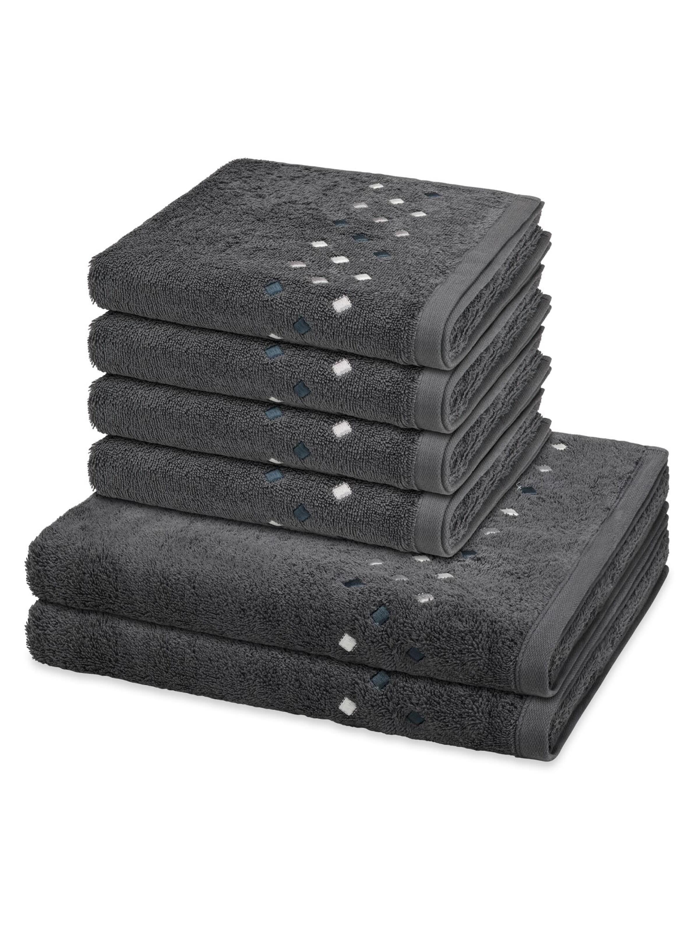 ROSS Towel 'Stoneline' in Grey: front
