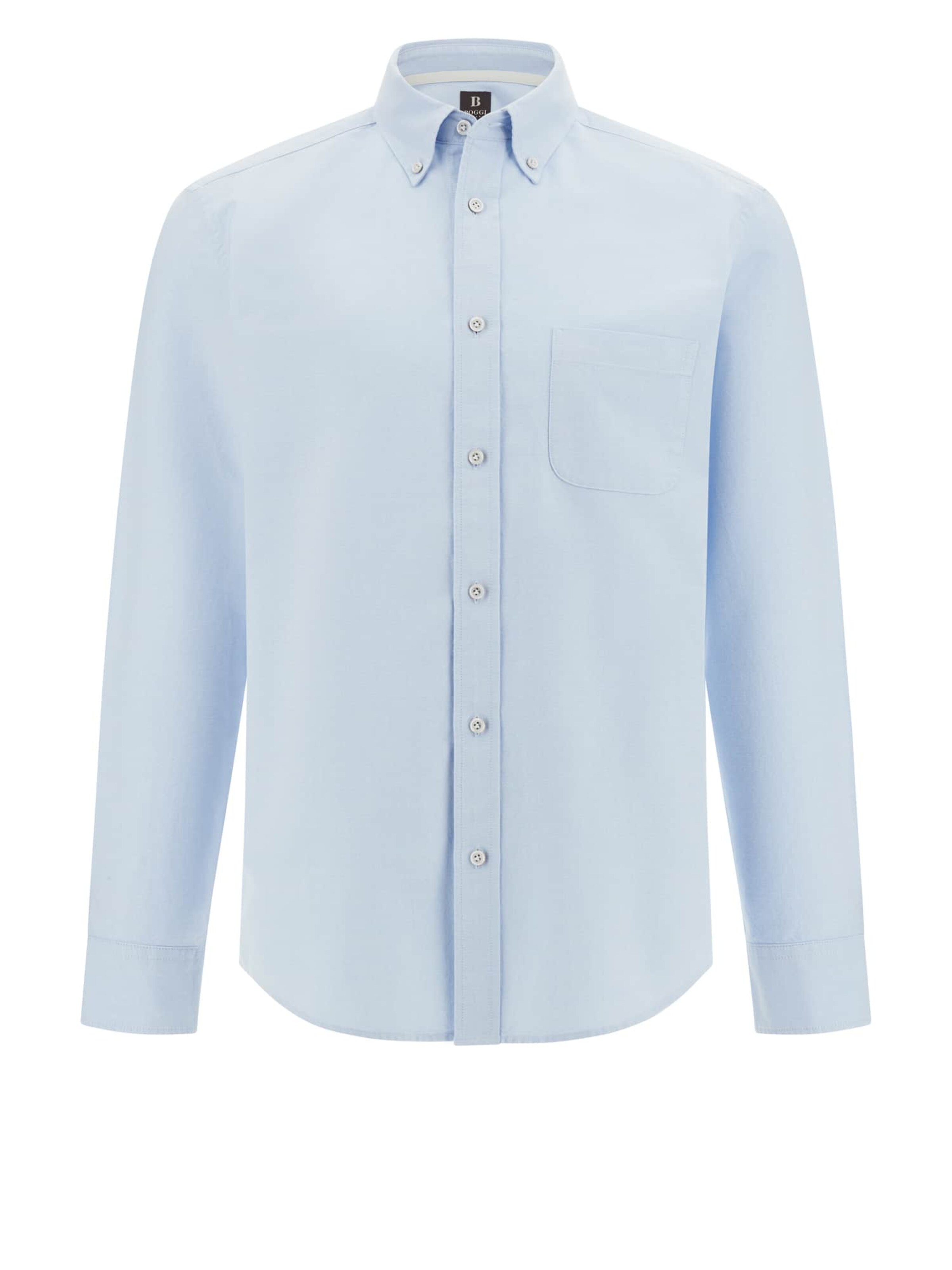 Boggi Milano Regular fit Overhemd in Blauw: voorkant