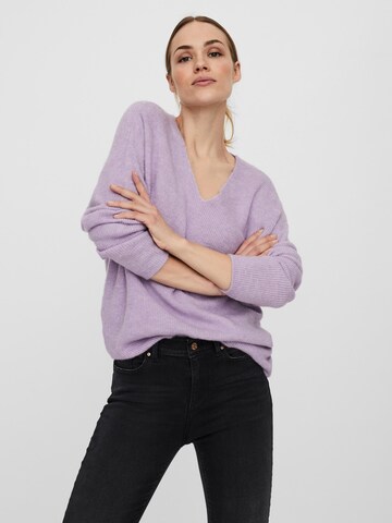 VERO MODA Sweater 'VMCREWLEFILE' in Purple