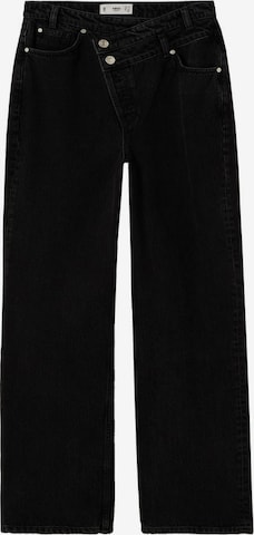 Wide leg Jeans 'Fiby' de la MANGO pe negru: față