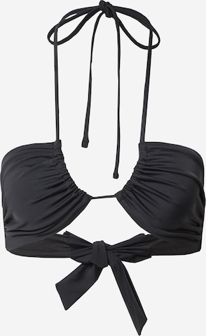 LENI KLUM x ABOUT YOU Triangle Bikini Top 'Lenni' in Black: front