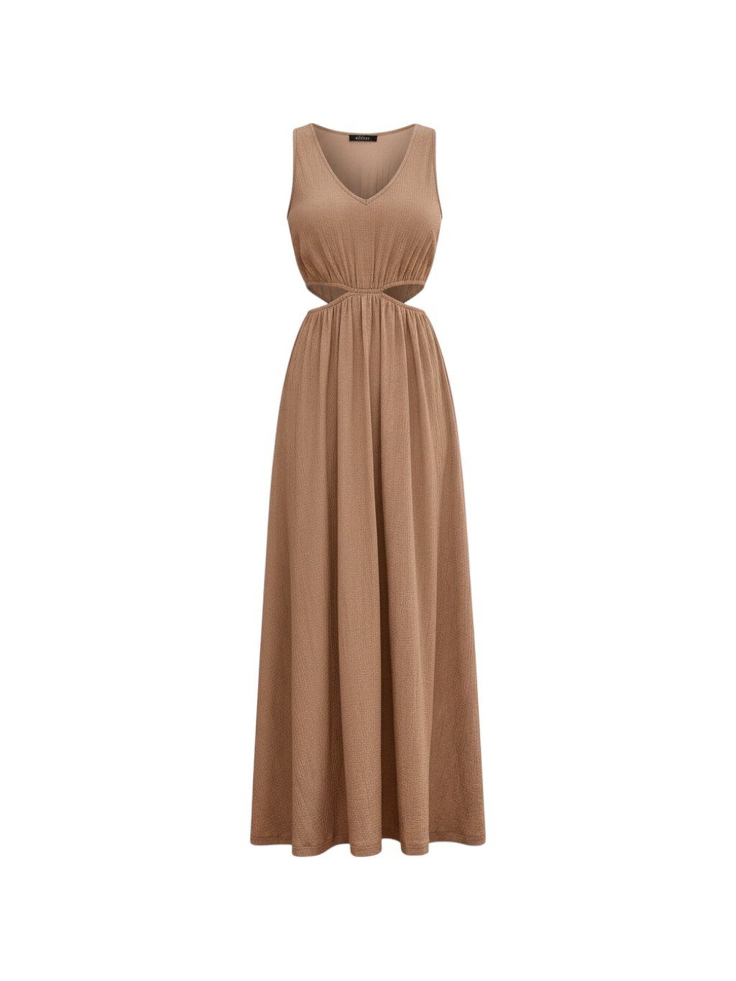 Ocoza Dress in Beige: front