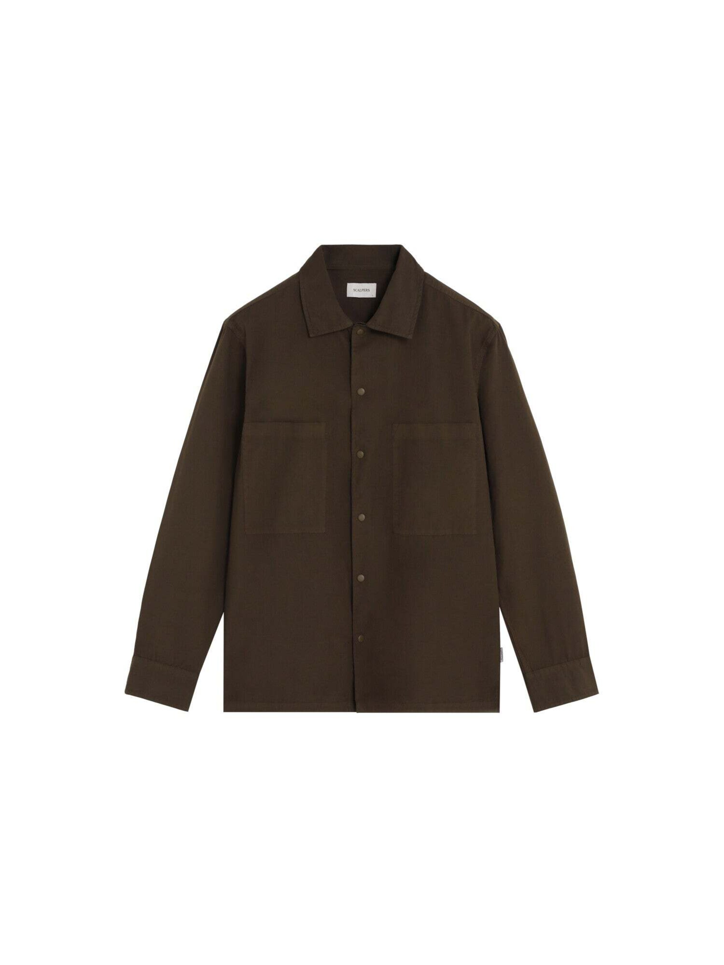 Scalpers Button Up Shirt in Dark brown, Item view