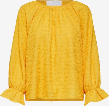 Selected Femme Curve Blouse 'Issy' in Yellow: front