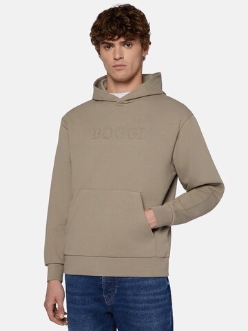 Sweat-shirt Boggi Milano en beige : devant