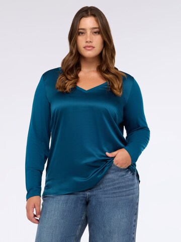 Camicia da donna di Fiorella Rubino in blu: frontale