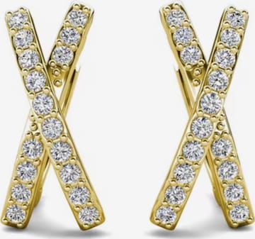 ROUGEMONT Jewellery Ohrringe 'Funkelnde Damen Creolen Ohrringe' in Gold: Vorderseite