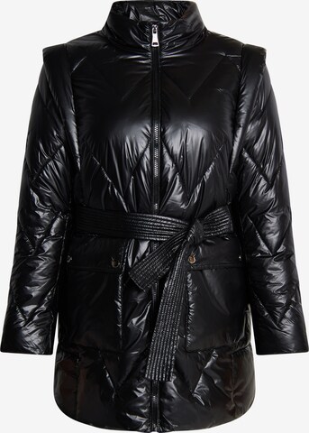 MYMO Between-seasons coat in Black: front