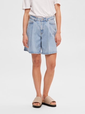 SELECTED FEMME Wide Leg Shorts 'Gry' in Blau: predná strana