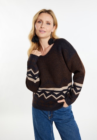 usha FESTIVAL Sweater 'Rakata' in Brown: front