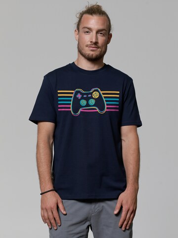 Watapparel Shirt 'Retro Joystick' in Blue: front