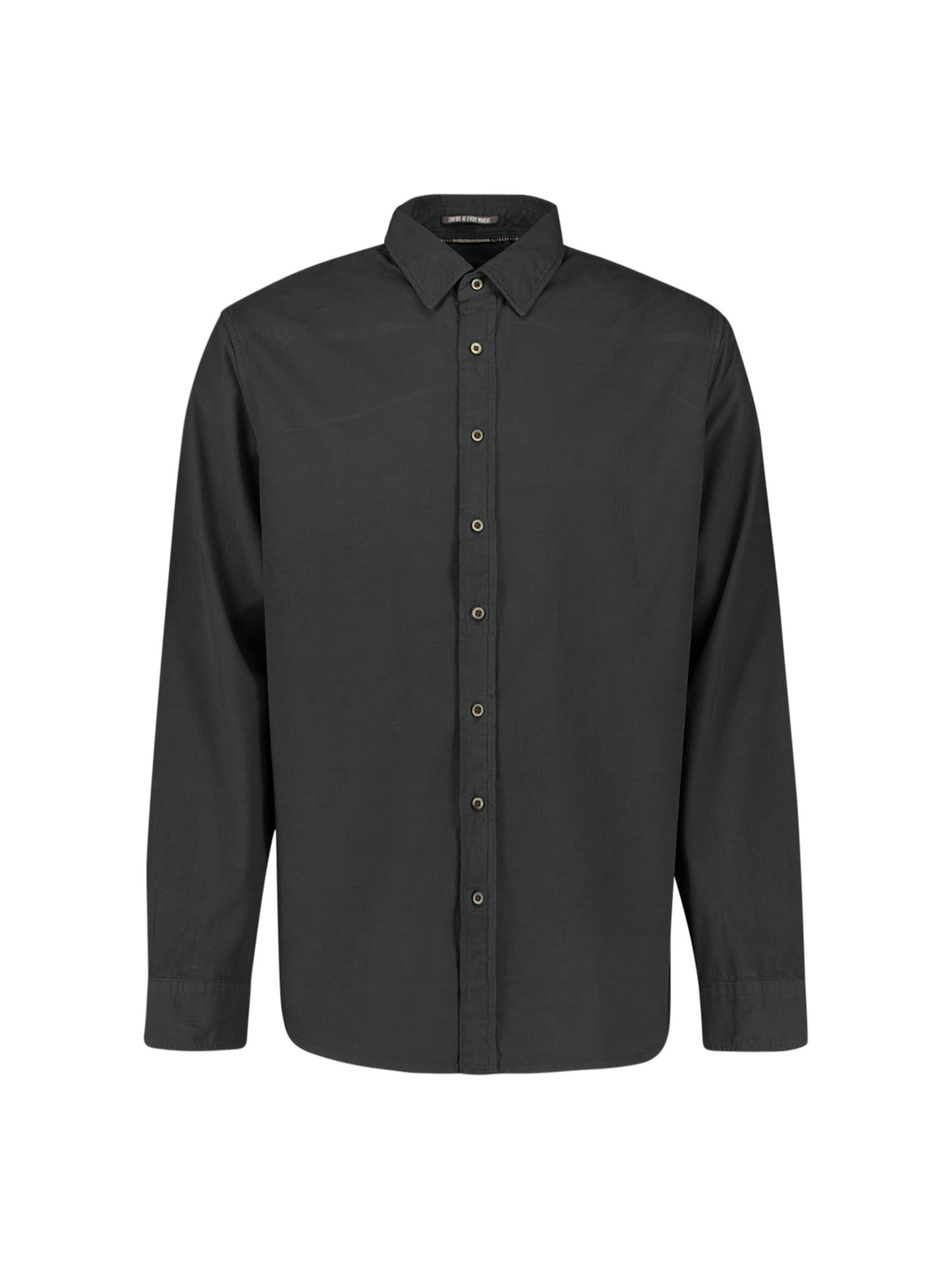 No Excess Regular fit Overhemd in Zwart: voorkant