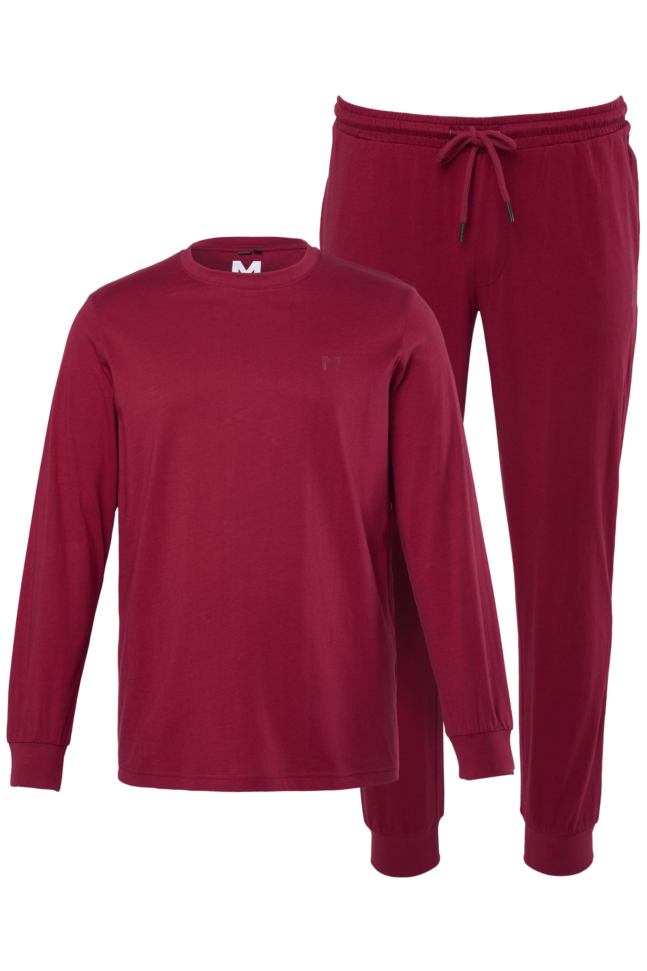 Men Plus Pyjama in Rot: Vorderseite
