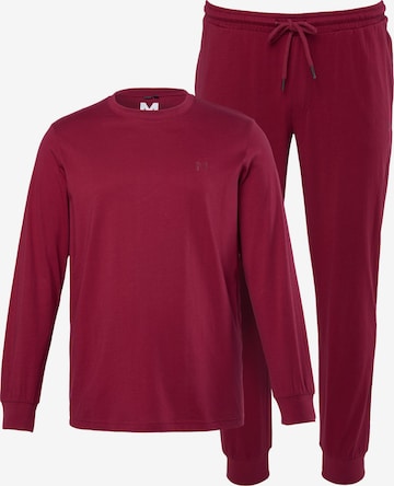 Men Plus Pyjama in Rot: Vorderseite