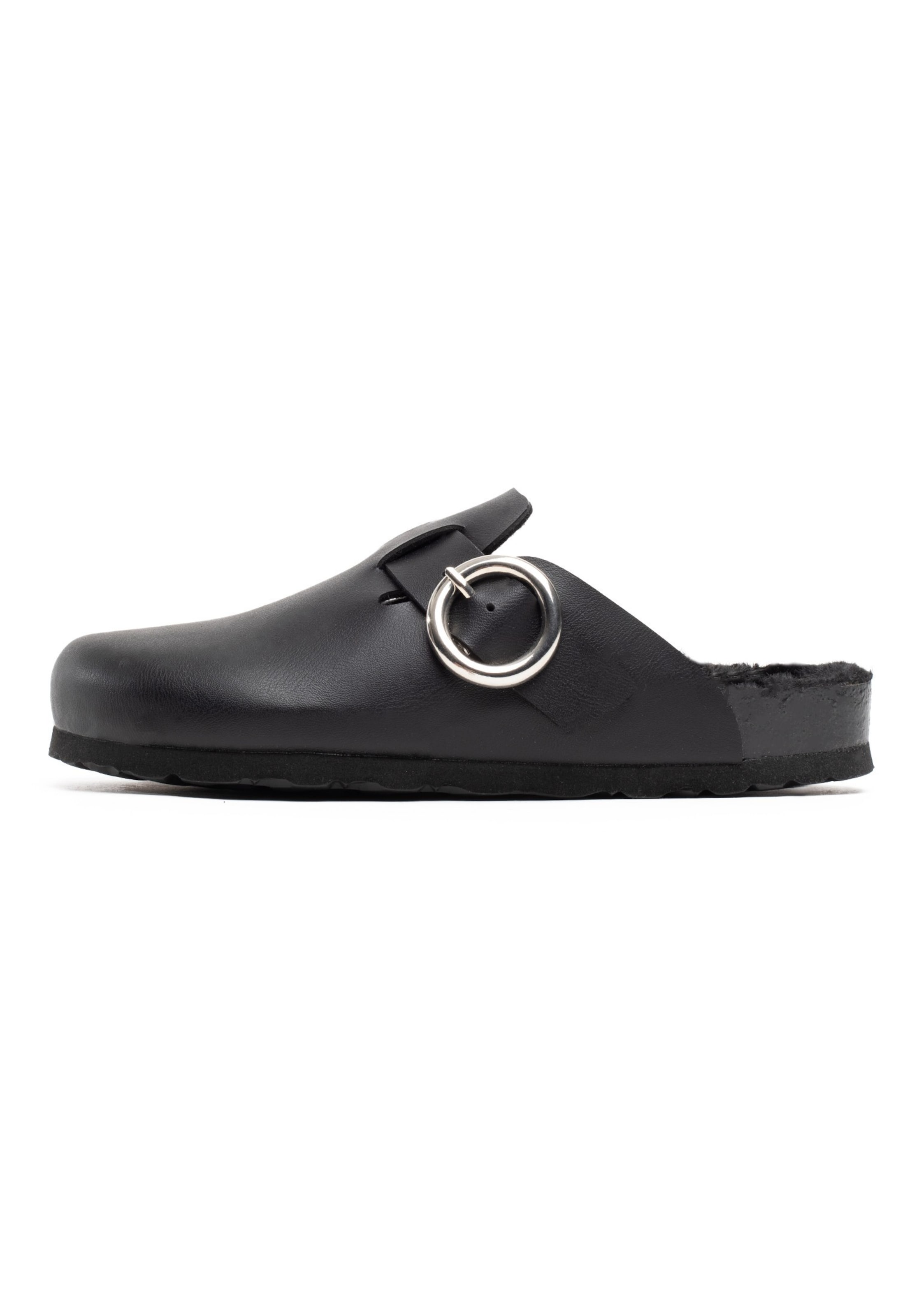 Bayton Clogs 'Aspen' in Zwart: voorkant