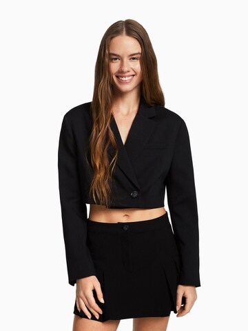 Blazer di Bershka in nero: frontale