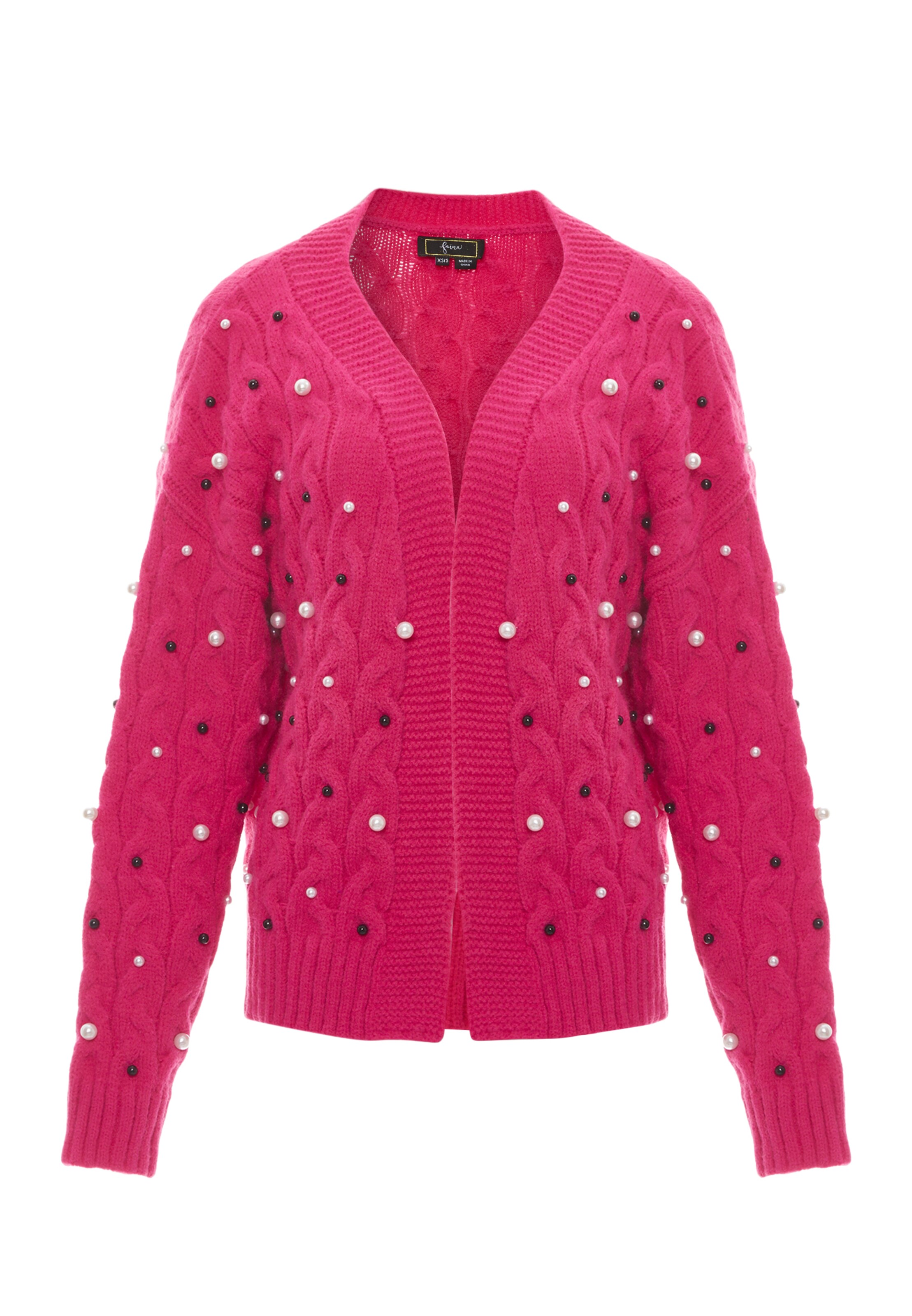 faina Вязаная кофта в Ярко-розовый: спереди