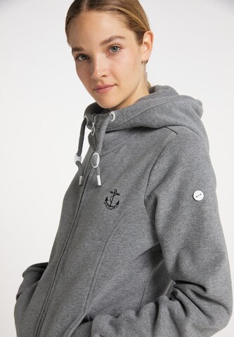 DreiMaster Maritim Zip-Up Hoodie in Grey