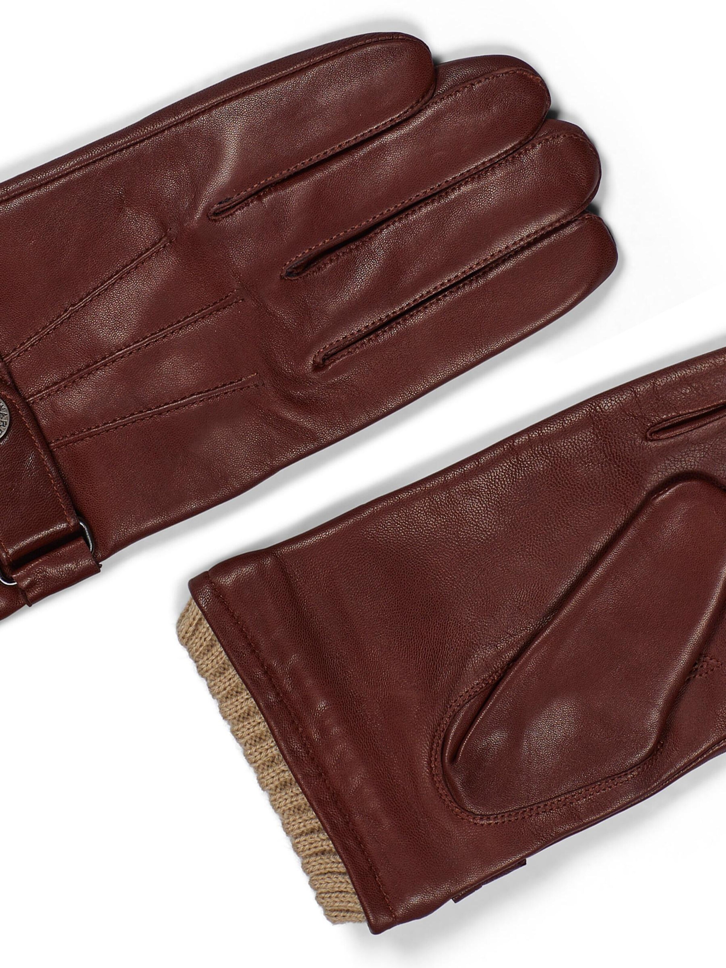 Howard London - Guantes con dedos 'Leather Gloves Smith Brown' en marrón