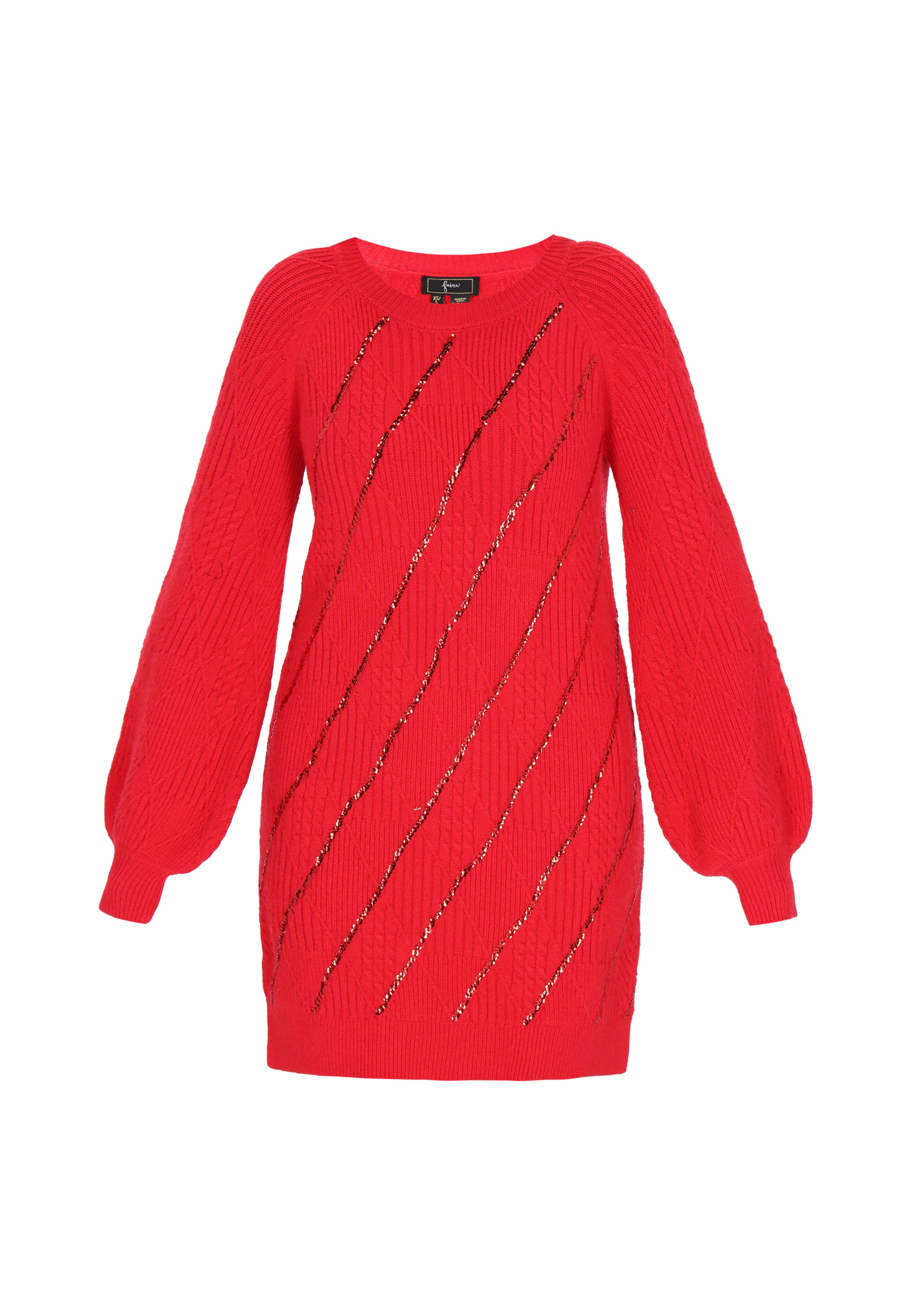 faina Úpletové šaty – červená: přední strana