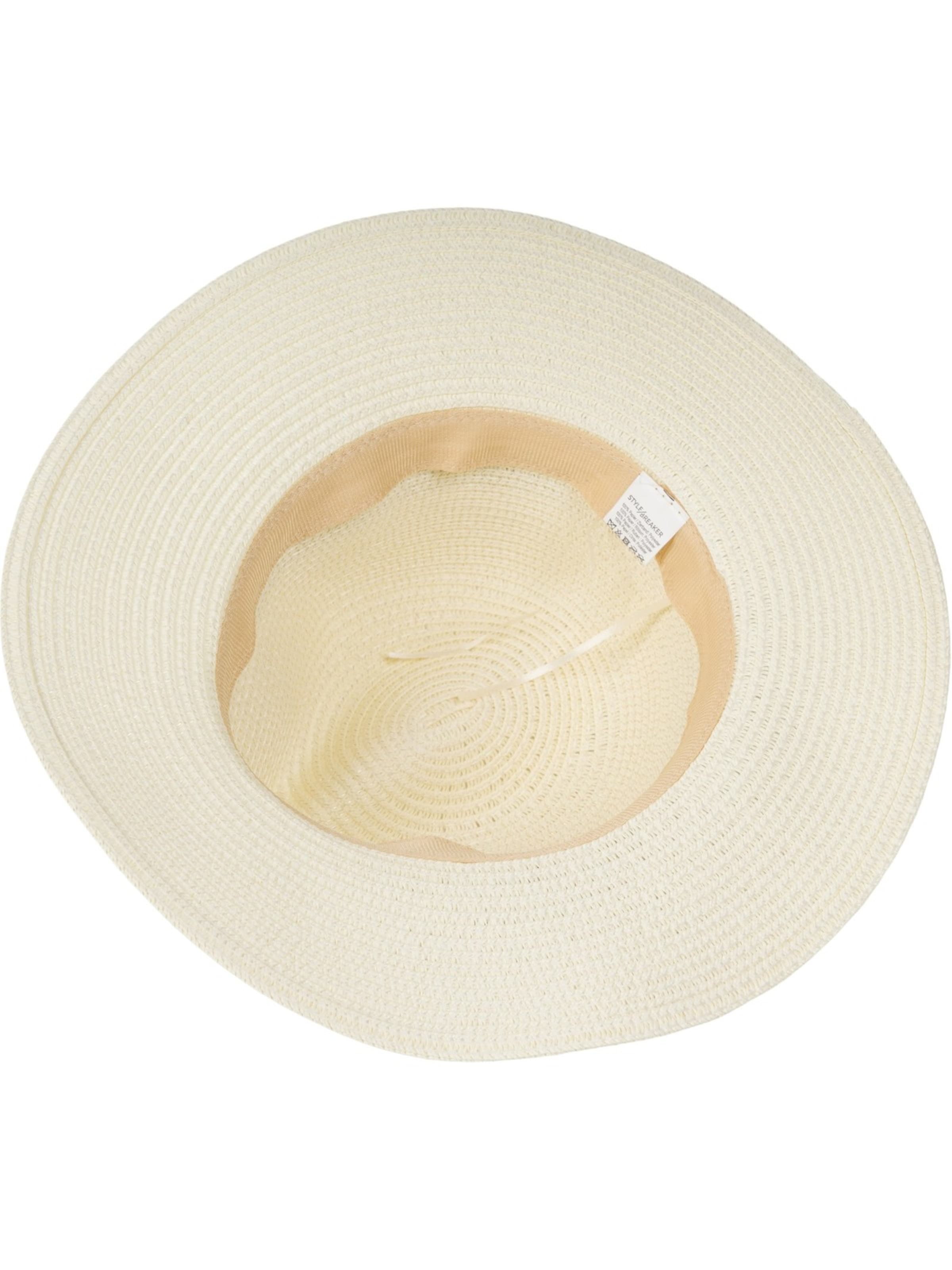 styleBREAKER Hut 'Panama Strohhut Hutband Azteken Muster'‌‌‌‌‌‌‌‌ in Beige