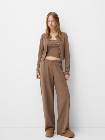 Bershka Wide leg Byxa i beige