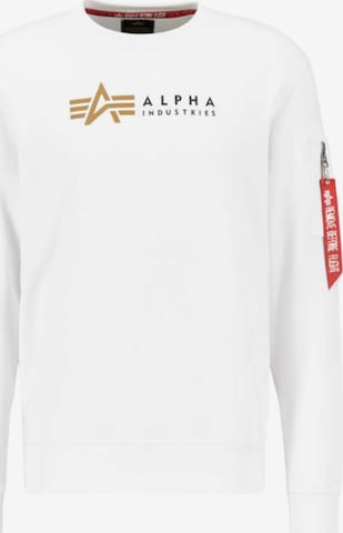 ALPHA INDUSTRIES Sweatshirt 'Alpha Label' in White: front