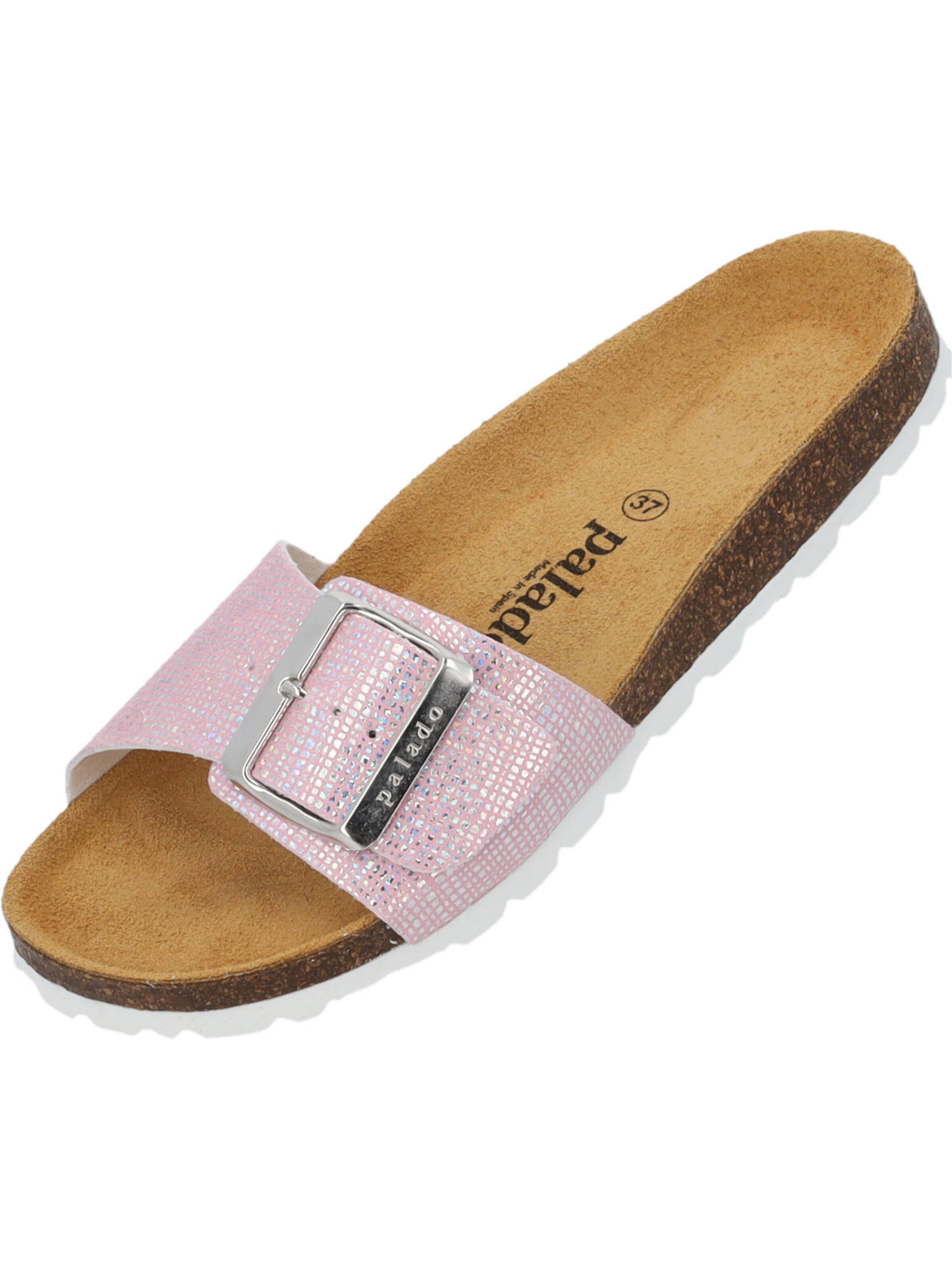 Palado by Sila Sahin Mules 'Malta Egs Grid' in Pink: front