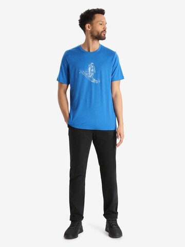 ICEBREAKER Performance Shirt 'Tech Lite II Skiing Yeti' in Blue