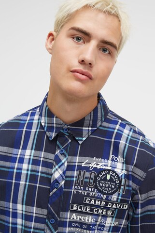 CAMP DAVID Regular fit Button Up Shirt in Blue