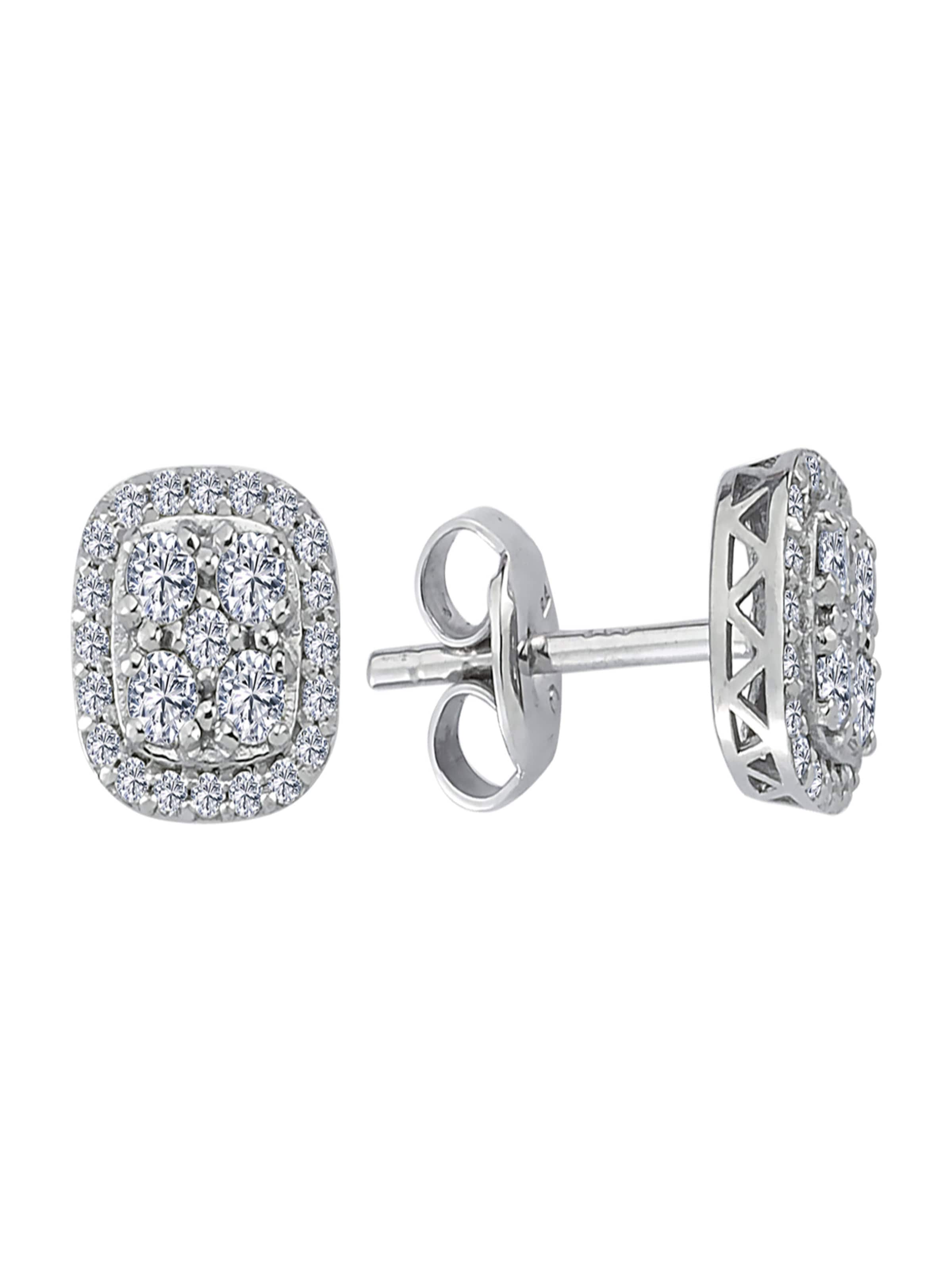 EinStein Diamant Earrings 'Diamant Ohrstecker Brillant-Schliff in 14 Karat Weißgold' in Gold: front