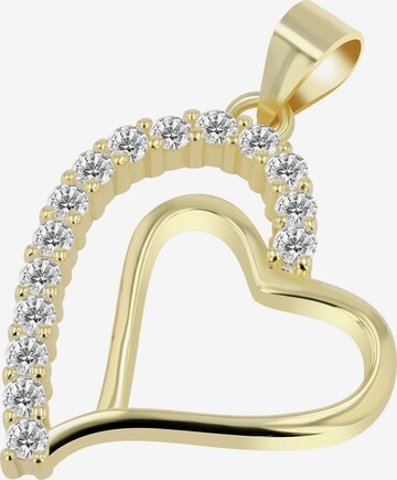 Akzent Pendant '"Poppy" aus 925 Sterlingsilber, rhodiniert, langlebig' in Gold: front