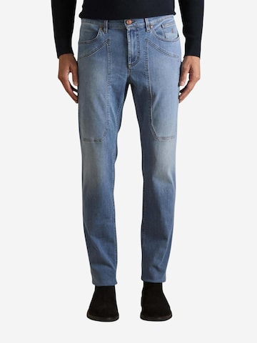 Jeckerson Slimfit Jeans 'JOHN 5 TASCHE TOPPA JUPPA077JOHN001 DNDTFDENI047 U045' i blå: forside