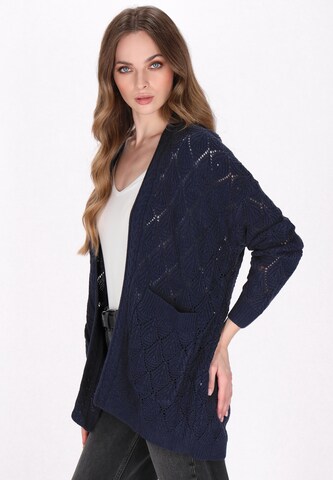 Cardigan 'Comfy' DreiMaster Vintage en bleu : devant