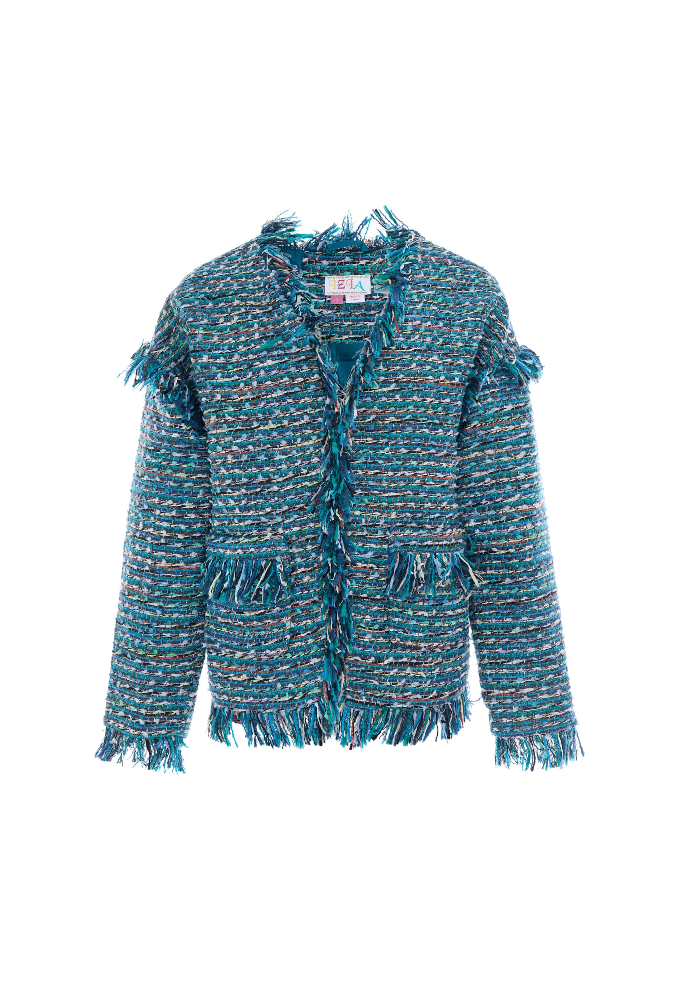 IZIA Gebreid vest in Blauw: voorkant