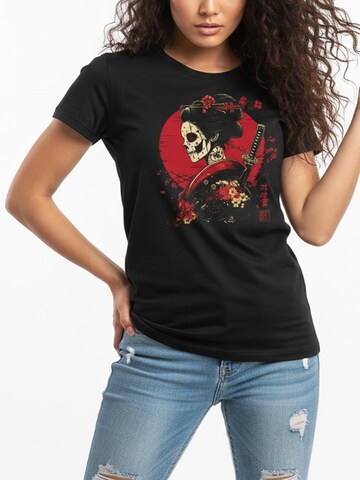 MAKAYA Shirt 'Kanji Geisha' in Black